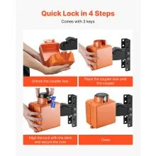 VEVOR Collar Coupler Lock Fits 2 & 2-5/16-Inch Couplers Trailer Hitch Lock