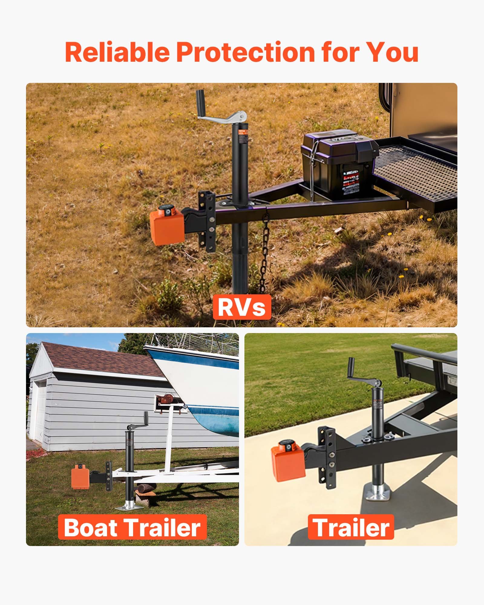 VEVOR Collar Coupler Lock, Fits 50.6 & 58.6 mm Demco Cast Head Couplers, Trailer Hitch Lock with 3 Keys Secures Security Chains, Rust-resistant, Anti-Theft RV Trailer Locks for RV, Trailer, Boat