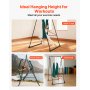 VEVOR Yoga Stand Frame, Max 200 kg Load Swing Stand, Triangular Structure Pull Up Stands, Aerial Silk Stands with EVA Foam & 6m Yoga Hammock, 4-Level Horizontal & 6-Level Vertical Adjustment