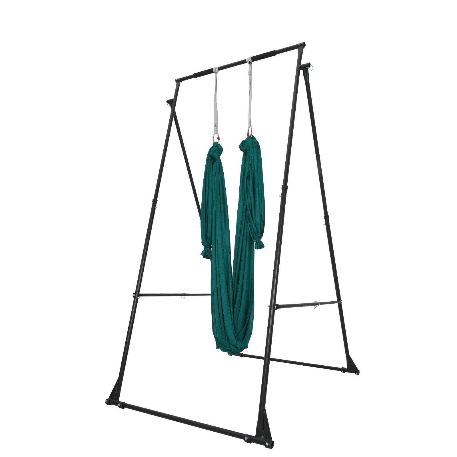VEVOR Yoga Stand Frame, Max 200 kg Load Swing Stand, Triangular Structure Pull Up Stands, Aerial Silk Stands with EVA Foam & 6m Yoga Hammock, 4-Level Horizontal & 6-Level Vertical Adjustment