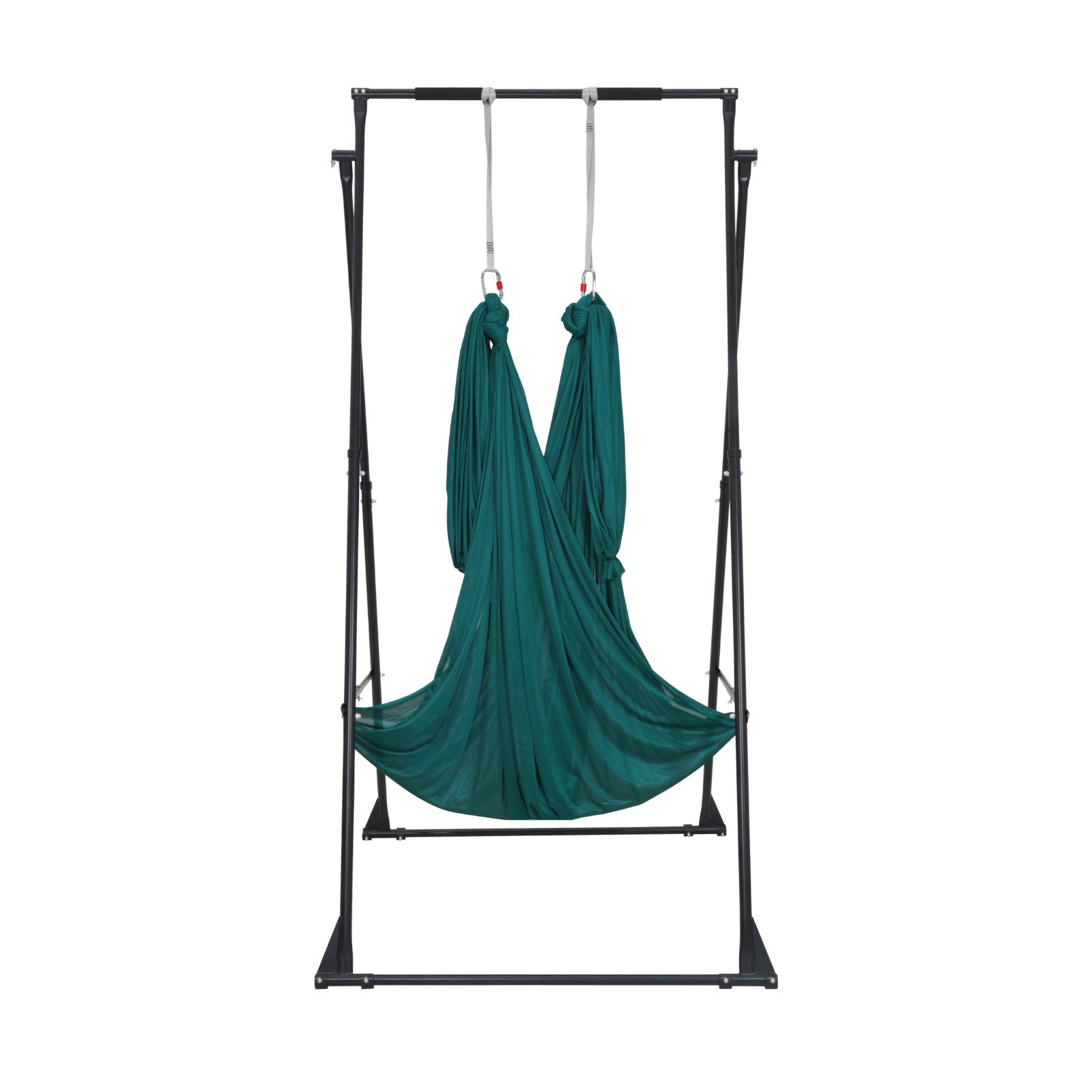 VEVOR Yoga Stand Frame, Max 200 kg Load Swing Stand, Triangular Structure Pull Up Stands, Aerial Silk Stands with EVA Foam & 6m Yoga Hammock, 4-Level Horizontal & 6-Level Vertical Adjustment