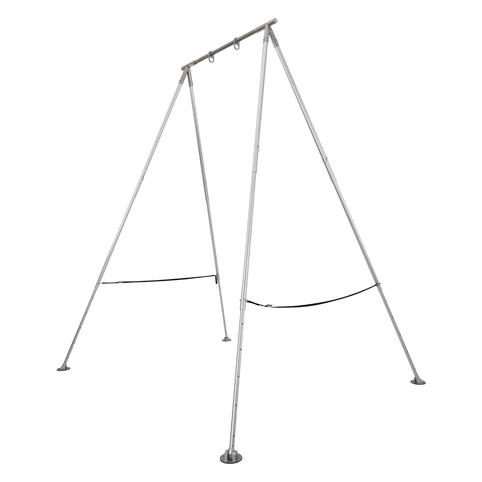 VEVOR Yoga Stand Frame, Max 310 lbs Load Swing Stand, Triangular Structure Pull Up Stands, Aerial Silk Stands with Height Adjustable & Aluminum Frame Legs, Stainless Steel Top Bar