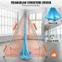 VEVOR Aerial Yoga Frame & Yoga Hammock, 2950 mm Height Professional Yoga Swing Stand Comes with 12 m Length Aerial Hammock, Max 250 kg Load Capacity, Yoga Rig for Indoor Outdoor Aerial Yoga, Blue