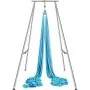 VEVOR Aerial Yoga Frame & Yoga Hammock, 2950 mm Height Professional Yoga Swing Stand Comes with 12 m Length Aerial Hammock, Max 250 kg Load Capacity, Yoga Rig for Indoor Outdoor Aerial Yoga, Blue