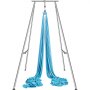 VEVOR Cadre de yoga aérien et hamac de yoga, support de balançoire professionnel de 9,67 pieds de hauteur, livré avec un hamac aérien de 13,1 mètres, capacité de charge maximale de 551,15 lb, plate-forme de yoga pour yoga aérien intérieur et extérieur, bleu