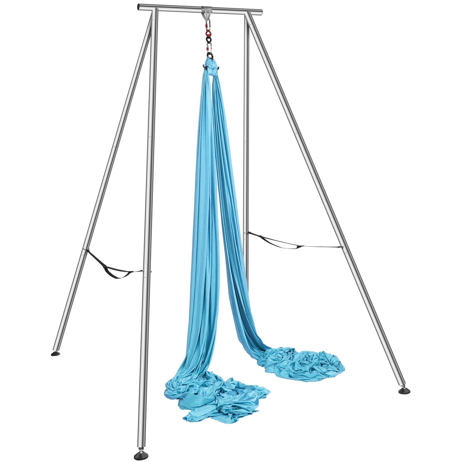 VEVOR Aerial Yoga Frame & Yoga Hammock, 2950 mm Height Professional Yoga Swing Stand Comes with 12 m Length Aerial Hammock, Max 250 kg Load Capacity, Yoga Rig for Indoor Outdoor Aerial Yoga, Blue