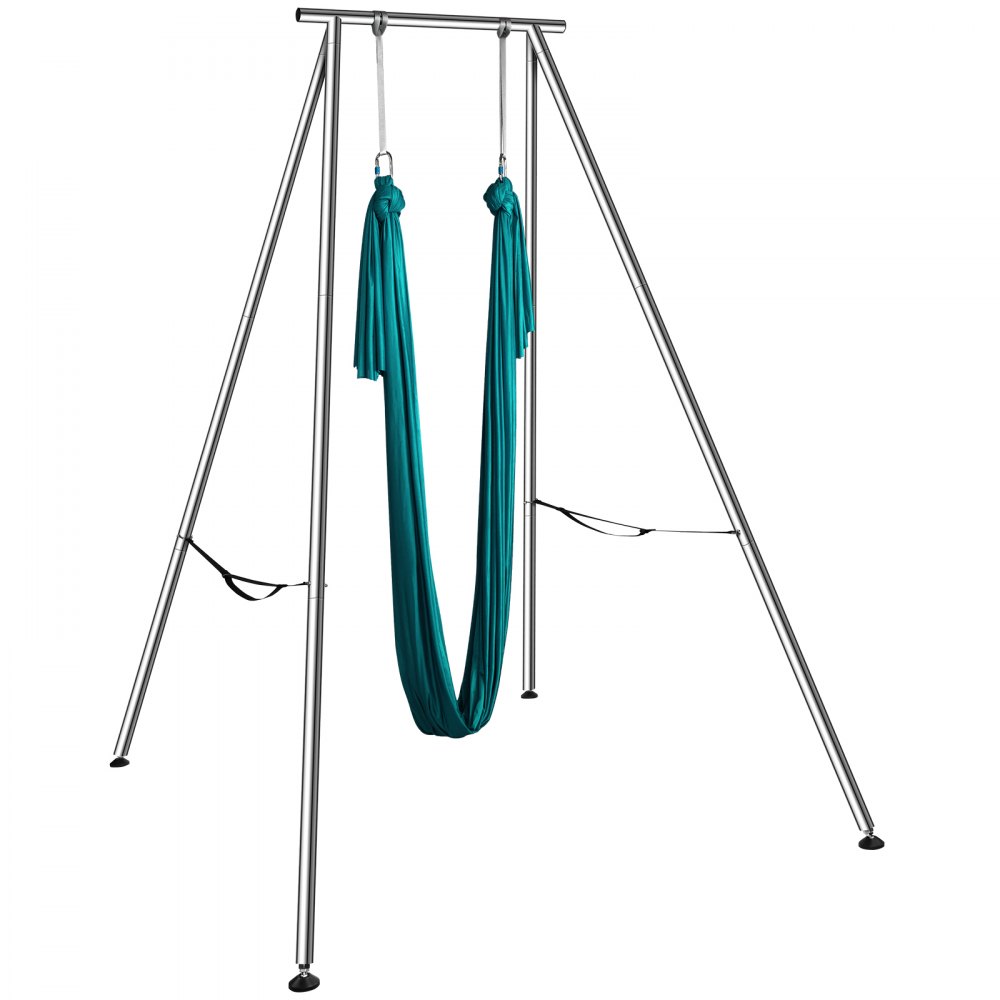 VEVOR Aerial Yoga Frame & Yoga Hammock, 2950 mm Height Professional Yoga Swing Stand Comes with 6 m Length Aerial Hammock, Max 250 kg Load Capacity, Yoga Rig for Indoor Outdoor Aerial Yoga, Green
