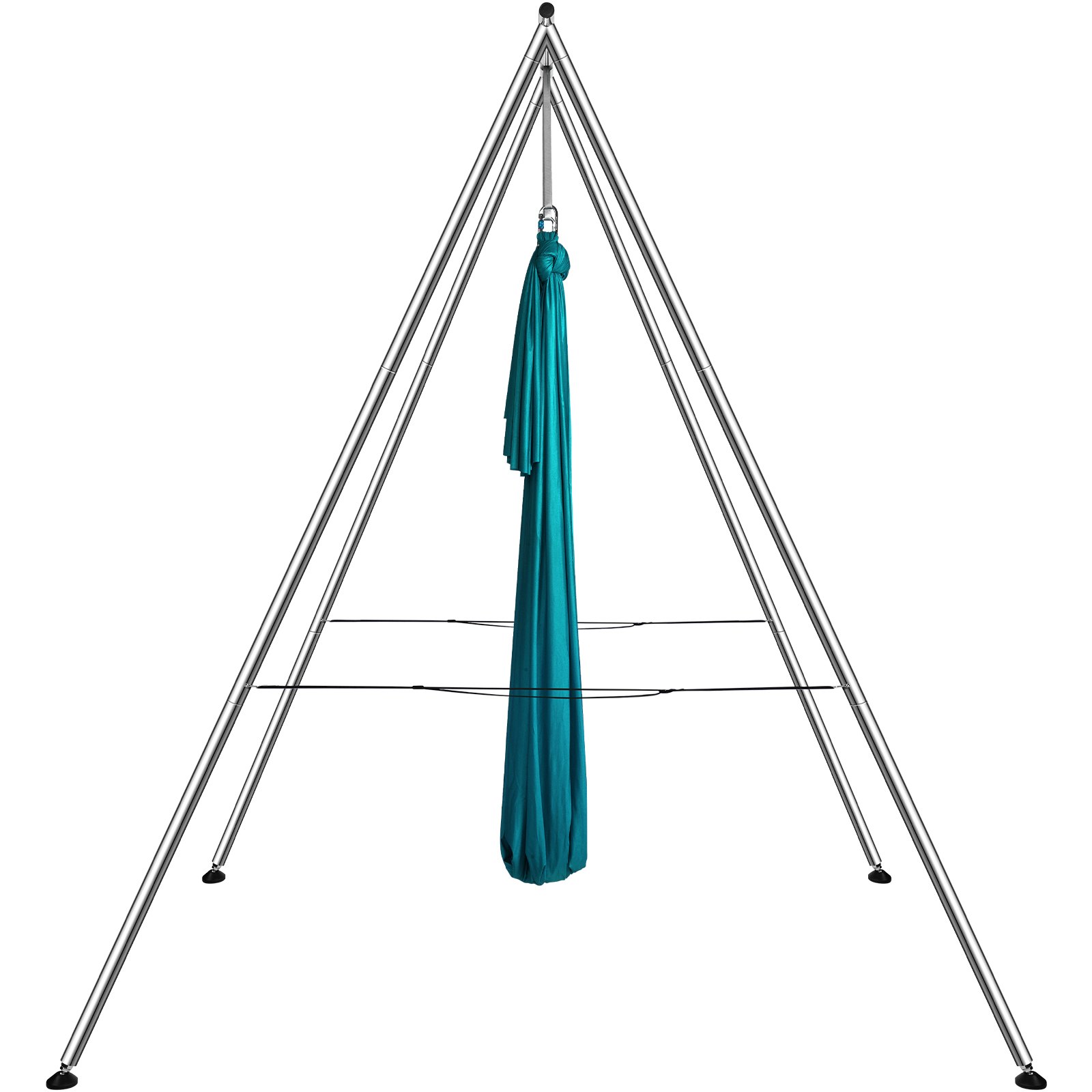 VEVOR Aerial Yoga Frame & Yoga Hammock, 2950 mm Height Professional Yoga Swing Stand Comes with 6 m Length Aerial Hammock, Max 250 kg Load Capacity, Yoga Rig for Indoor Outdoor Aerial Yoga, Green