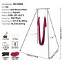 VEVOR Aerial Yoga Frame & Yoga Hammock, 2950 mm Height Professional Yoga Swing Stand Comes with 6 m Length Aerial Yoga Hammock, Max 250 kg Load Capacity, Yoga Rig for Indoor Outdoor Aerial Yoga, Red