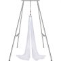 VEVOR Aerial Yoga Ram & Yoga Hängmatta, 9,67 fot höjd Professionell Yoga Swing Stand Levereras med 6,6 Yards Aerial Hammock, Max 551,15 lbs Lastkapacitet Yoga Rigg för inomhus utomhus Aerial Yoga, vit