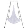 VEVOR Aerial Yoga Frame & Yoga Hammock, 9.67 ft Height Professional Yoga Swing Stand Comes with 6.6 Yards Aerial Hammock, Max 551.15 lbs Load Capacity Yoga Rig for Indoor Outdoor Aerial Yoga, White