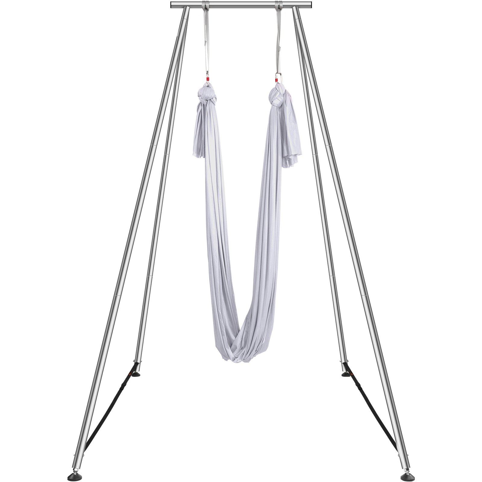 VEVOR Aerial Yoga Frame & Yoga Hammock, 9.67 ft Height Professional Yoga Swing Stand Comes with 6.6 Yards Aerial Hammock, Max 551.15 lbs Load Capacity Yoga Rig for Indoor Outdoor Aerial Yoga, White