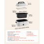 VEVOR Electric Roaster Oven, 22 Qt, Turkey Roasting Pan, White, 1450W Power, Viewing Self-Basting Lid, 150-450°F Heat Control, Countertop Turkey Cooker with Defrost/Warm, Removable Pan and Rack