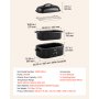 VEVOR Electric Roaster Oven, 18 Qt, Turkey Roasting Pan, Black, 1450W Power, Metal Self-Basting Lid, 150-450°F Heat Control, Countertop Turkey Cooker with Defrost/Warm, Removable Pan and Rack