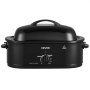VEVOR Electric Roaster Oven, 18 Qt, Turkey Roasting Pan, Black, 1450W Power, Metal Self-Basting Lid, 150-450°F Heat Control, Countertop Turkey Cooker with Defrost/Warm, Removable Pan and Rack