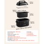 VEVOR Electric Roaster Oven, 26 Qt, Turkey Roasting Pan, Black, 1450W Power, Viewing Self-Basting Lid, 150-450°F Heat Control, Countertop Turkey Cooker with Defrost/Warm, Removable Pan and Rack