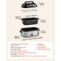 VEVOR Electric Roaster Oven, 18 Qt 1450W, Turkey Roasting Pan, Viewing Self-Basting Lid, 150-450°F Adjustable Heat, Countertop Turkey Cooker with Defrost and Warm Functions, Removable Pan and Rack