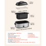 VEVOR Electric Roaster Oven, 20 Qt 1450W, Turkey Roasting Pan, Metal Self-Basting Lid, 150-450°F Adjustable Heat, Countertop Turkey Cooker with Defrost and Warm Functions, Removable Pan and Rack
