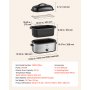 VEVOR Electric Roaster Oven, 22 Qt 1450W, Turkey Roasting Pan, Metal Self-Basting Lid, 150-450°F Adjustable Heat, Countertop Turkey Cooker with Defrost and Warm Functions, Removable Pan and Rack