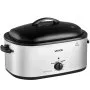 VEVOR Electric Roaster Oven, 24 Qt 1450W, Turkey Roasting Pan, 3 Food Trays, Buffet Server, Self-Basting Lid, 150-450°F Heat Control, Countertop Turkey Cooker with Roasting, Warming and Removable Rack
