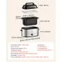 VEVOR Electric Roaster Oven, 26 Qt 1450W, Turkey Roasting Pan, Viewing Self-Basting Lid, 150-450°F Adjustable Heat, Countertop Turkey Cooker with Defrost and Warm Functions, Removable Pan and Rack