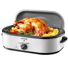 VEVOR Electric Roaster Oven 18QT Electric Roasting Pan with Self-Basting Lid