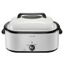 VEVOR Roaster Oven, 26QT Electric Roasting Pan, 150-450℉ Adjustable Temperature Fast-Cooking Turkey Roaster with Cool-Touch Handle, Visible Self-Basting Lid, Defrost & Warm Function, Fits 30lb Turkey