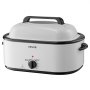 VEVOR Roaster Oven, 26QT Electric Roasting Pan, 150-450℉ Adjustable Temperature Fast-Cooking Turkey Roaster with Cool-Touch Handle, Visible Self-Basting Lid, Defrost & Warm Function, Fits 30lb Turkey