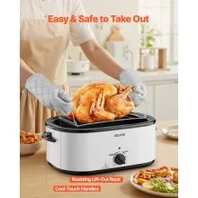 VEVOR Electric Roaster Oven 26QT Electric Roasting Pan with Self-Basting Lid