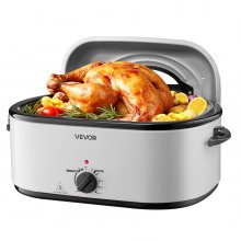 VEVOR Electric Roaster Oven 26QT Electric Roasting Pan with Self-Basting Lid