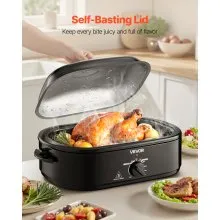 VEVOR Electric Roaster Oven 18QT Electric Turkey Roaster with Self-Basting Lid