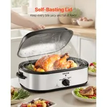 VEVOR Electric Roaster Oven 14QT Electric Roasting Pan with Self-Basting Lid