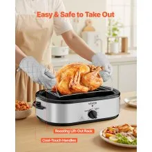 VEVOR Electric Roaster Oven 14QT Electric Roasting Pan with Self-Basting Lid