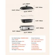 VEVOR Electric Roaster Oven 14QT Electric Roasting Pan with Self-Basting Lid