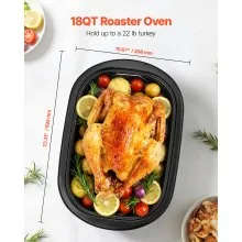 VEVOR Electric Roaster Oven 18QT Electric Turkey Roaster with Self-Basting Lid