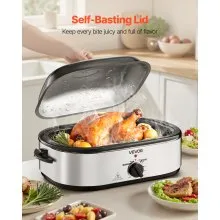 VEVOR Electric Roaster Oven 18QT Electric Turkey Roaster with Self-Basting Lid