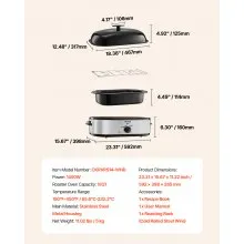VEVOR Electric Roaster Oven 18QT Electric Turkey Roaster with Self-Basting Lid