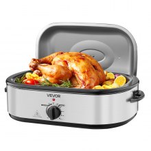VEVOR Electric Roaster Oven 18QT Electric Turkey Roaster with Self-Basting Lid