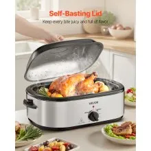 VEVOR Electric Roaster Oven 20QT Electric Roasting Pan with Self-Basting Lid
