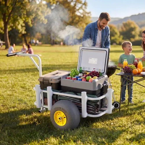 fishing rod holders for beach cart Electric Motorized Cart: Rack Accessory the fishing rod rack is engineered to accommodate up to four poles securely during transportation Detachable Rod Holder for Cart