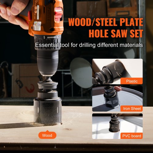 Vearter 16PC Bi-Metal Hole Saw Kit – 2-9/16" M42 Drill Bit Set With Hex Arbor