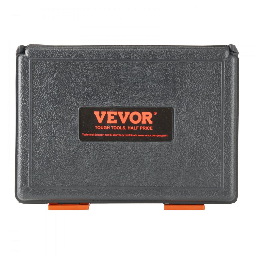 VEVOR hole saw kit in a durable black case with red branding and latch. tough tools, half price slogan.