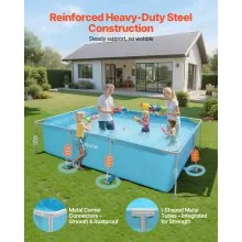 Steel Frame Above Ground Swimming Pool 118 x 78 x 30 in Rectangular Blue