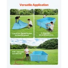 Steel Frame Above Ground Swimming Pool 118 x 78 x 30 in Rectangular Blue