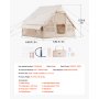 VEVOR Inflatable Tents for Camping, 3-5 Person Easy Setup Blow up Tent with Hand Pump, 300D Oxford 4 Season Glamping Tent with Stove Jack 2 Doors & 2 Mesh Windows, Storage Bag Included for Easy Taking