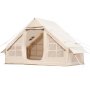 VEVOR Inflatable Tents for Camping, 3-5 Person Easy Setup Blow up Tent with Hand Pump, 300D Oxford 4 Season Glamping Tent with Stove Jack 2 Doors & 2 Mesh Windows, Storage Bag Included for Easy Taking