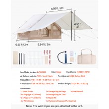 VEVOR Inflatable Tent for Camping 3-5 Person Glamping Tent with Pump Canopy