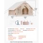 VEVOR Inflatable Tents for Camping, 4-6 Person Easy Setup Blow up Tent with Hand Pump, 300D Oxford 4 Season Glamping Tent with Stove Jack 2 Doors & 4 Mesh Windows, Storage Bag Included for Easy Taking
