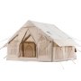 VEVOR Inflatable Tents for Camping, 4-6 Person Easy Setup Blow up Tent with Hand Pump, 300D Oxford 4 Season Glamping Tent with Stove Jack 2 Doors & 4 Mesh Windows, Storage Bag Included for Easy Taking