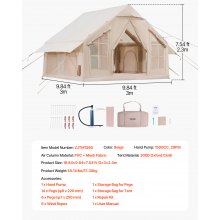 Inflatable Tent for Camping 4-6 Person Glamping Tent with Pump Easy Set up